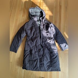 Long North Face winter parka